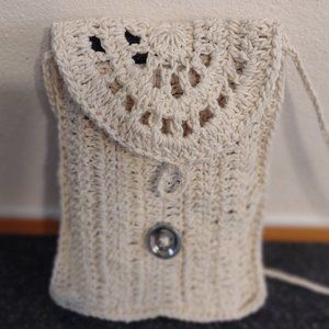 Natural crocheted crossbody  Vintage Handemade